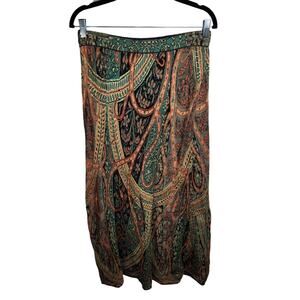 Peruvian Connection Kashmiri Maxi Skirt Womens Size Medium Boho Pima Cotton Knit